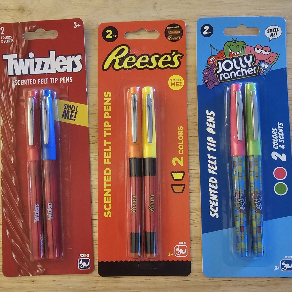 Scented Candy Felt Tip Pen Trio – Twizzlers, Reese’s, Jolly Rancher